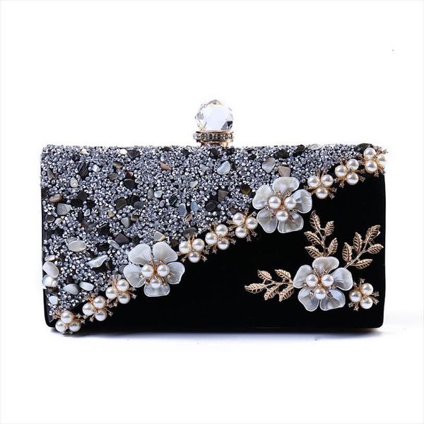 

women diamond evening bag patchwork handmade flowers wedding dinner drop mn834