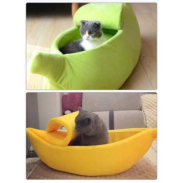 

kennels & pens cute cat bed banana-shaped soft cuddle house lovely pet supplies for kittens small dogs est