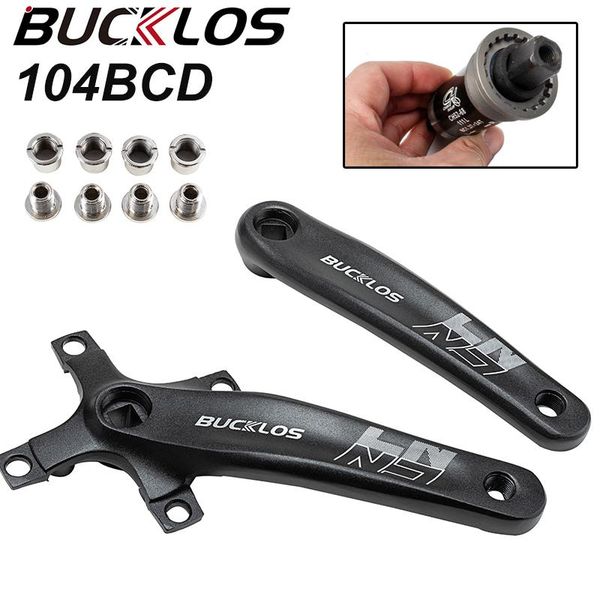 

bike heels & chainwheels bucklos bicycle 104bcd crankset ultralight mountain square hole 170mm crank double bearing bb cycling part