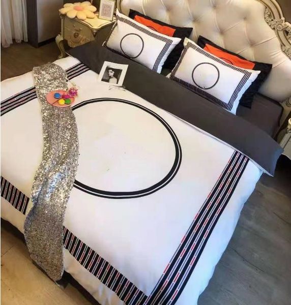 

cotton bedding sets soft  size flat bed sheet two pillowcases european style colorful geometric strip flower printed comforter duvet co