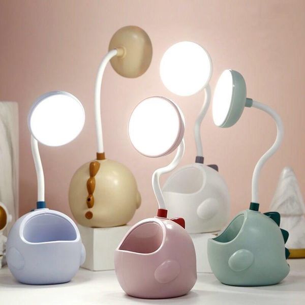 

table lamps led cute lamp usb rechargeable desk with pen holder dormitory reading living room bedroom decro night light