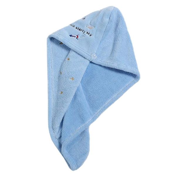 

towel coral velvet hair wrap turban cartoon planet embroidery bath shower cap