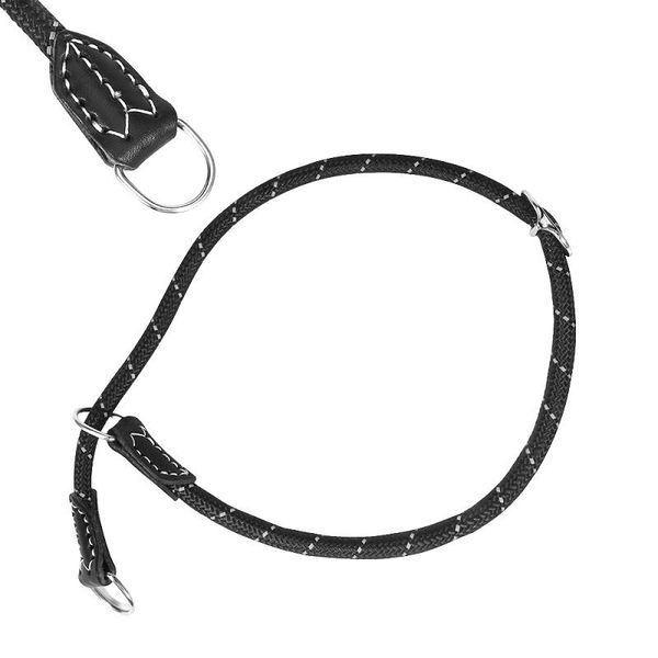 

dog collars & leashes reflective nylon p chain collar handmade leather black round rope soft adjustable neck chains length 60cm