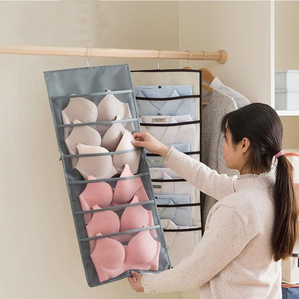 

storage boxes & bins 15/24 pockets wall hanging underwear socks bag oxford cloth large capacity closet door organizer