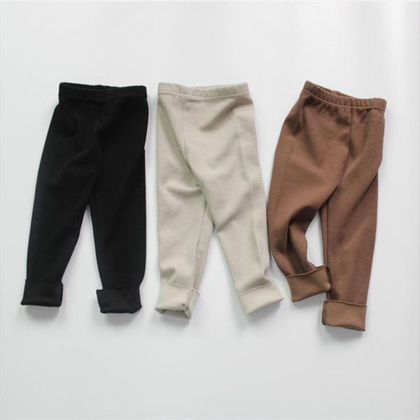 

autumn winter kids leggings pure color korean style elastic children skinny pants 3 colors, Blue