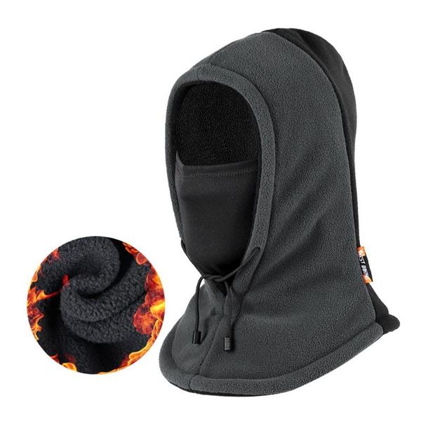 

winterwarmer windproof hood face cover fleece balaclava ski hat cycling windshield caps & masks, Black