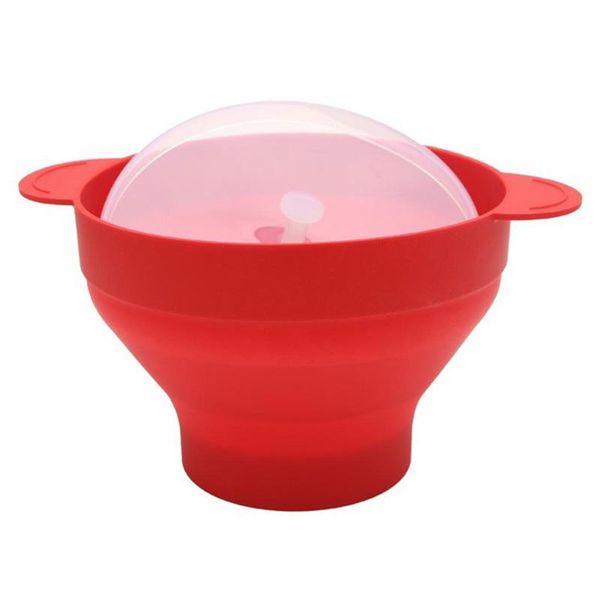 

bowls microwave corn per collapsible silicone bowl with lid and handles(red)