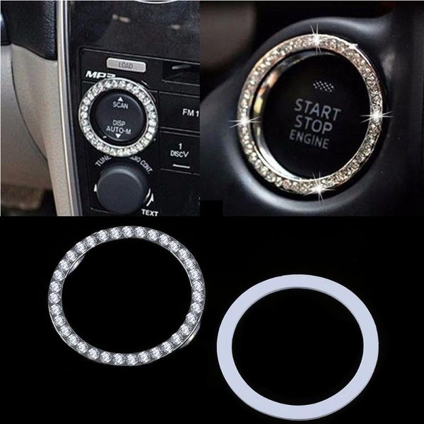 

automobiles start switch button decorative diamond rhinestone ring car suv bling accessories interior decorations