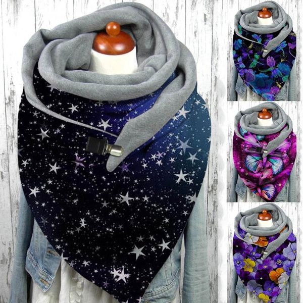 

scarves patchwork button malaysia women butterfly printing scarf fashion multi-purpose shawl soft wrap shawls, Blue;gray
