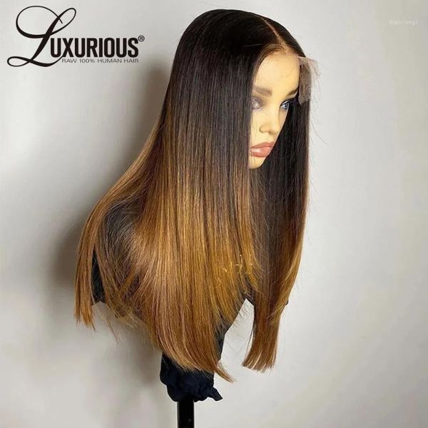 

black honey blonde lace front human hair wigs 180% density brazilian remy 13x4 straight wig 8-30inch1, Black;brown