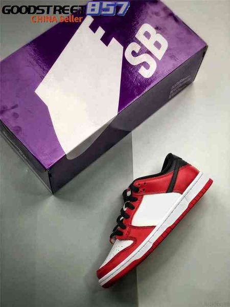 

2021 authentic sb pro low chicago varsity red athletic shoes men women white black skateboard with original box us