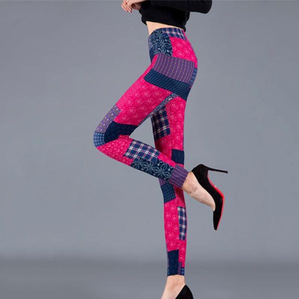

women spring fall lady pencil pants gym streetwear plus size trousers legging patch print female fitness women's leggings, Black