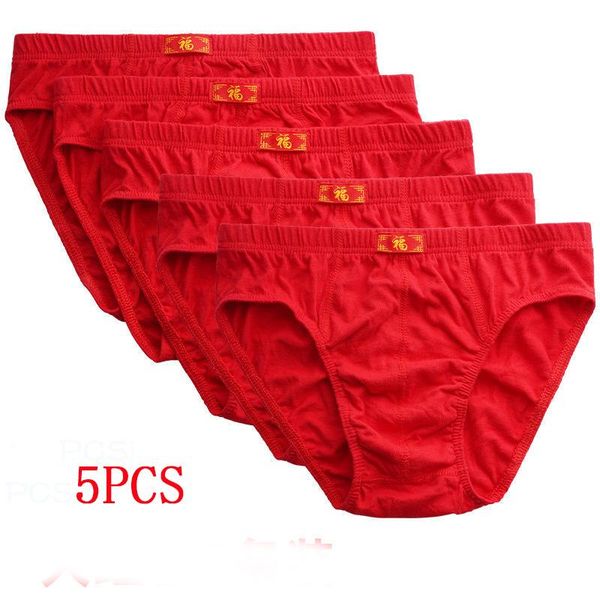 

underpants 5pcs/lot 100% cotton men underwear comfortable men's panties plus size 5xl 6xl healthy red, Black;white