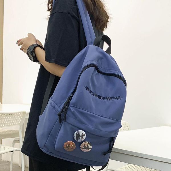 

backpack college girl cute embroidery student nylon school bag ladies fashion badge women book kawaii trendy female