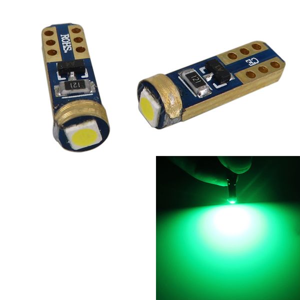 100X Super Bright Car Bulbs Green T5 3030 1SMD CANBUS Error Free Instrument Cluster 37 73 74 79 17 57 LED Luzes Bulbo 12V