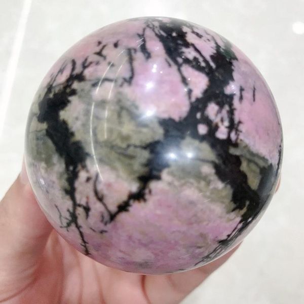 

decorative objects & figurines 5.5-8cm natural rhodonite quartzo esfera de cristal reiki cura bola