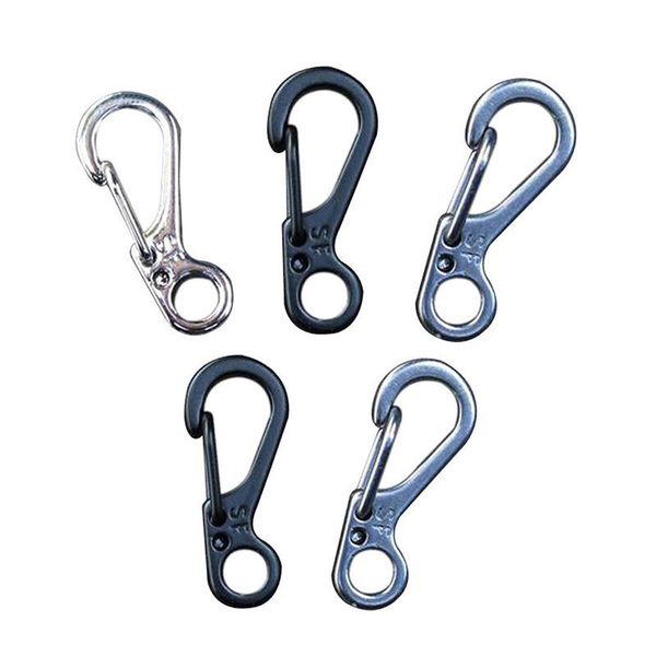 

10pcs/lot spring buckle snap alloy nickel-plating mini key ring carabiner bottle hook camping accessories cords, slings and webbing