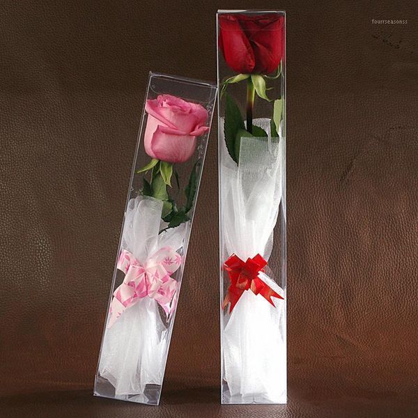 

gift wrap wholesale 20pcs/lot transparent plastic pvc boxes for display and packing rose flowers1