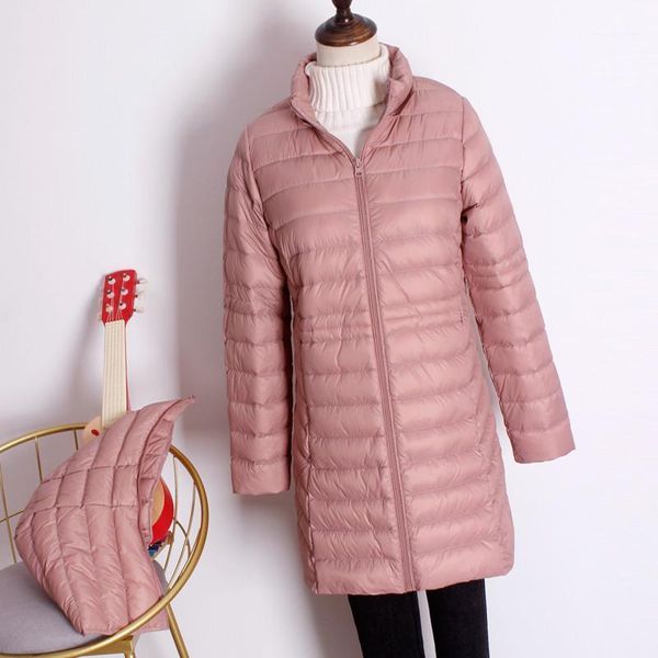 

women's down & parkas sanishroly plus size 3xl winter women midi long hooded coat ultra light white duck jacket parka female outerwears, Black