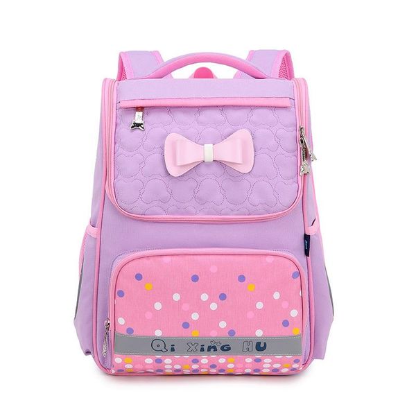 

school bags orthopedic children boys girls primary backpack kids princess oxford solid bow dot waterproof schoolbag