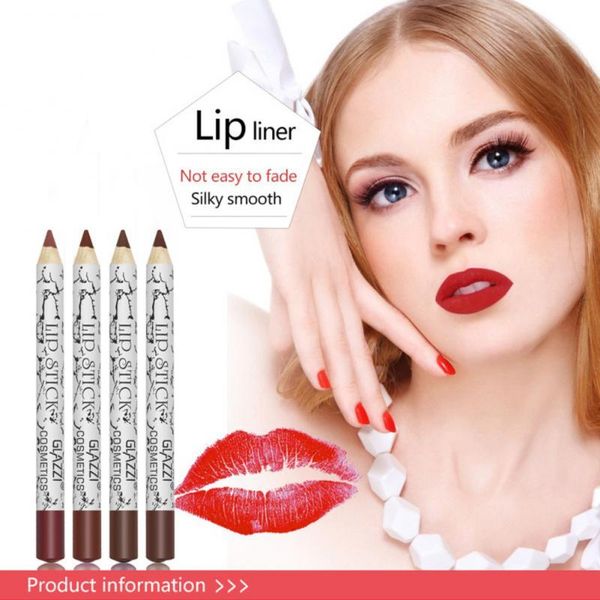 

lip pencils 12pcs waterproof pencil set long lasting lipstick matte easy to wear non-stick cup liner for lips makeup cosmetics tslm1