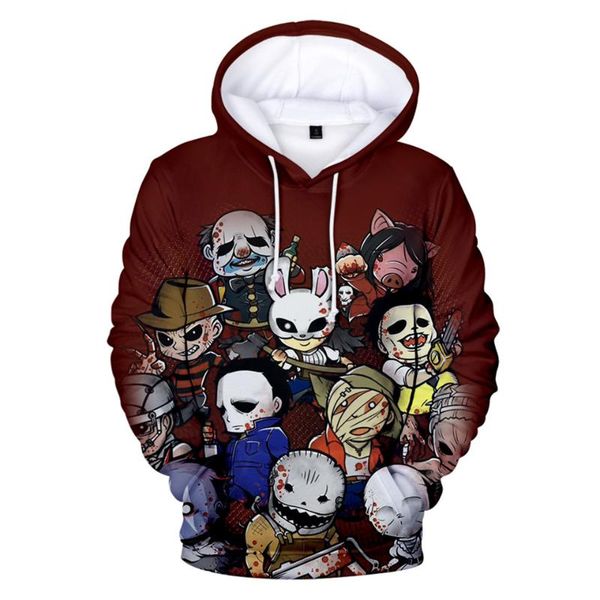 

men's hoodies & sweatshirts 3d print dead by daylight death is not an escape clothes men/women's long sleeve streetwear hooded swe, Black