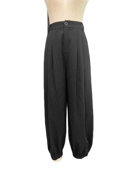 

autumn and winter thin black loose fitting harlem pants mid waist waistless leggings, Black;white