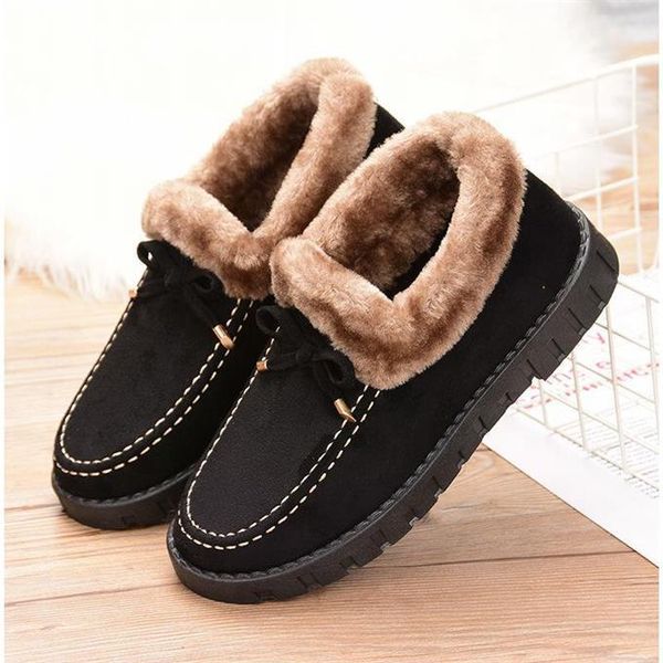 

boots mother winter women's cotton casual shoes harajuku style warm and velvet snow non-slip, Black