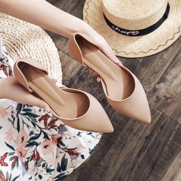 

women jelly heels shoes mid square heel pointy toe slip on spring summer pumps lady sandals office work rain shoes, Black