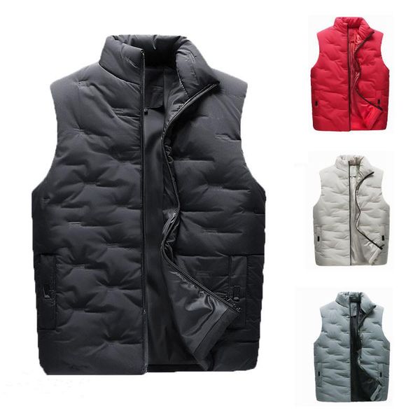 

men's vests 2021 men vest for down cotton sleeveless jacket waistcoat man big size warm mens coat brand winter, Black;white