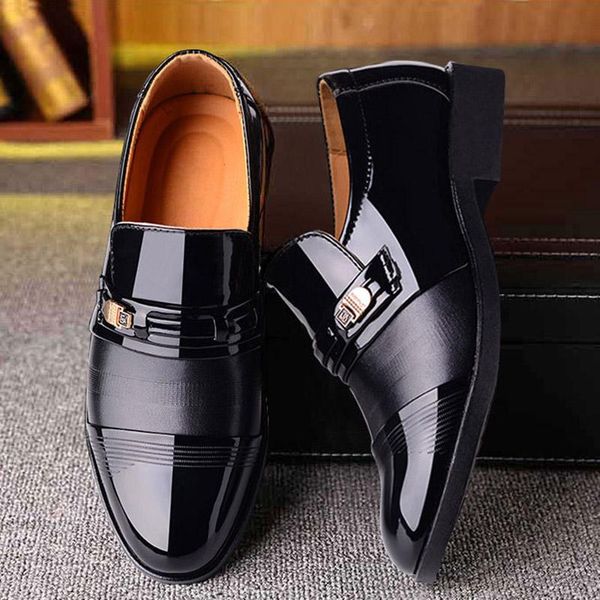 

dress shoes 2021 men leather formal big size 38-44 oxford for fashion office, Black