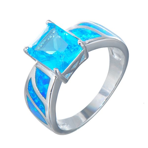

aobao creative fashion ring opal wedding jewelry ring, Silver