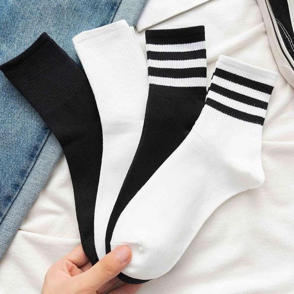 

fashion autumn winter stripe middle bars college style pure cotton net red, Black;white