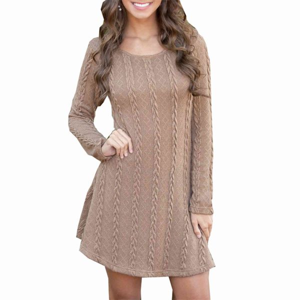 

women's long sved sweater, cotton, irregular hem, casual, round neck, cut into, Black;gray