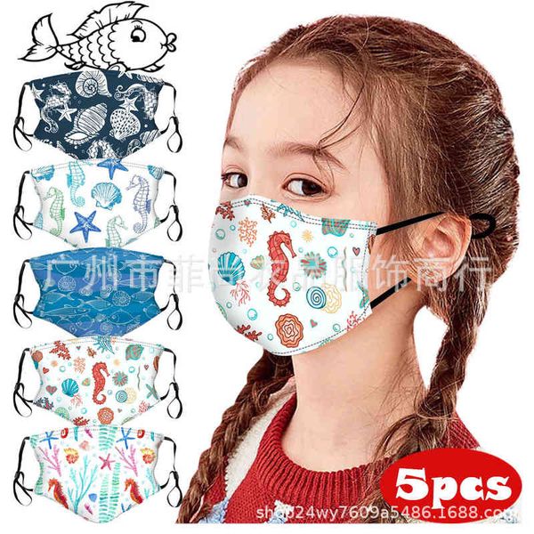 

ear protective mask printed children's with marine animals