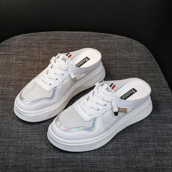 

slippers 2021 summer women flip flops flat heels casual air mesh shoes woman sneakers style female breathable outside, Black