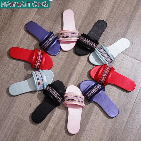 

women's summer flat slippers home soft bottom wedding shoes non-slip sports beach women, Black