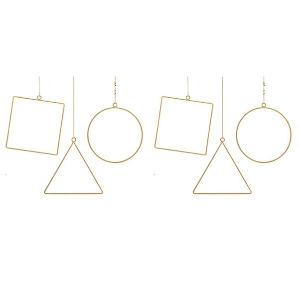 

6pieces floral hoop wreath geometric frame round triple-cornered square flower garland decorative flowers & wreaths