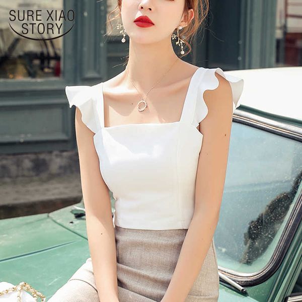 

summer for women zipper vest tank streetwear korean fashion female sleeveless casual thin clothes 9344 210527, White