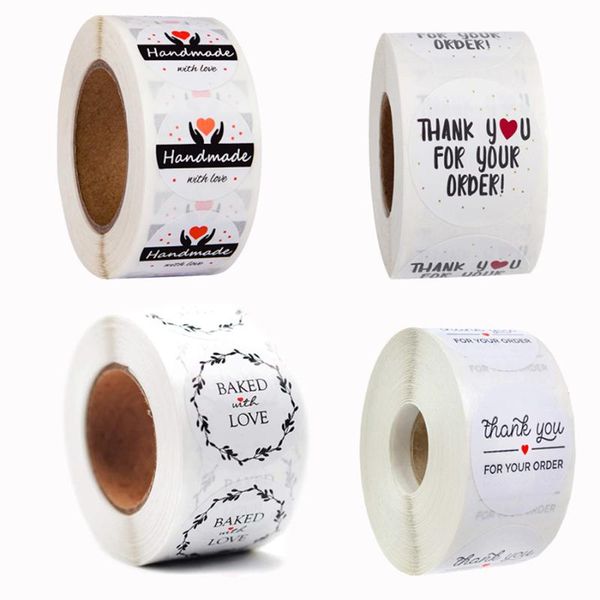 

gift wrap thank you stickers sealing sticker shopping package labels diary scrapbooking material 500pcs/roll party decorations label