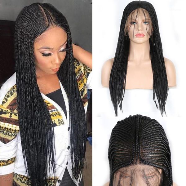 

charisma 13x6 braided wig high temperature hair synthetic lace front box braids synthtic wigs for black women1