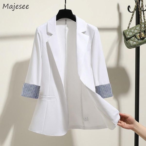 

blazers women office lady work-suit slim korean style simple minimalist patchwork business ol large size trendy womens femme women's su, White;black