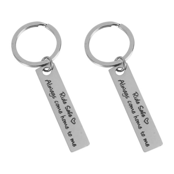 

keychains 2pcs exquisite lettering keychain pendant warm key holder decor accessory, Silver