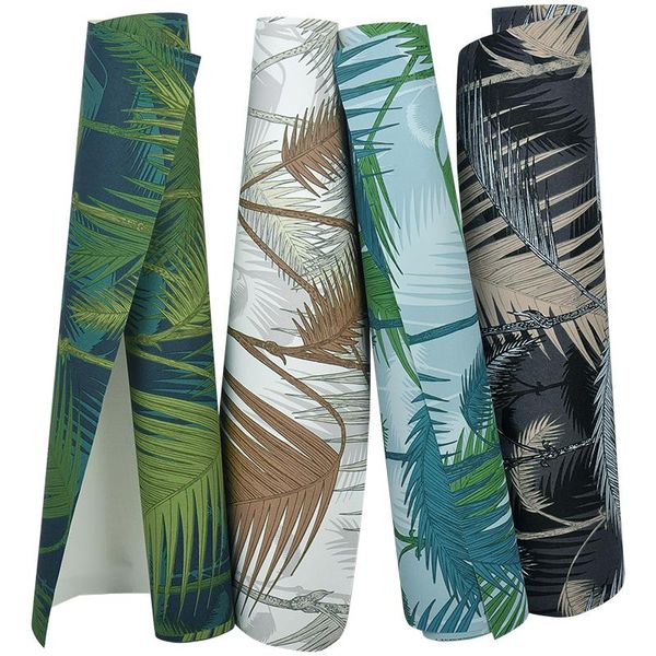 

53cmx10m southeast asia tropical rainforest green plant wallpapers nordic palm tree waterproof living room bedroom background