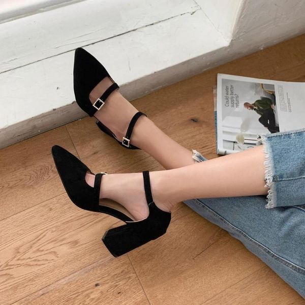 

big size 32-48 summer women solid crystal cover heel square sandals 3 colors, Black