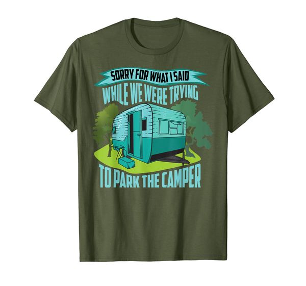 

sorry for what i said while trying to park camper shirt gift, White;black