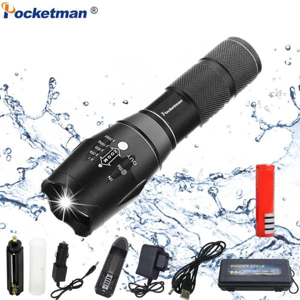 

other led lighting pocketman high power t6/l2/v6 5 modes waterproof zoomable torch lights for 3xaaa/1x18650 camping biking