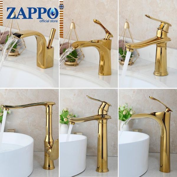 

bathroom faucet golden stream spout basin faucets solid brass sink deck mount cold water mixer tap gold plated1