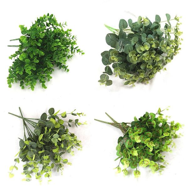 

green artificial leaves large eucalyptus leaf plants wall material decorative fake for home shop garden party decor flowers & wreaths