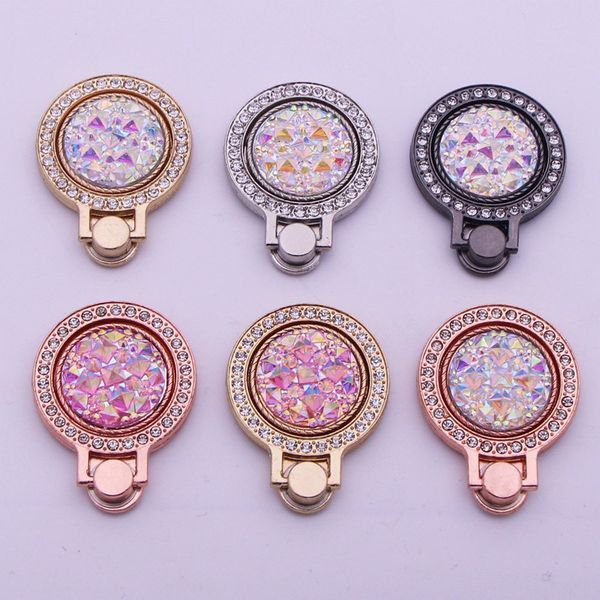 

diamond gem finger ring holder cell phone mounts universal metal circle with opp bag dhl